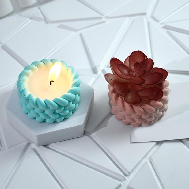 Gewebtes Seil Harzformen Silikon Kerzenhalterformen für Epoxidharz, Sukkulenten Pflanzgefäß, Heimdekorationen