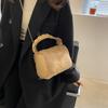 Women Luxury Fashion Faux Fur Shoulder Bag Soft Plush Bag Female Designer Solid Color Handbag Winter Ladies Tote Messenger Bag
