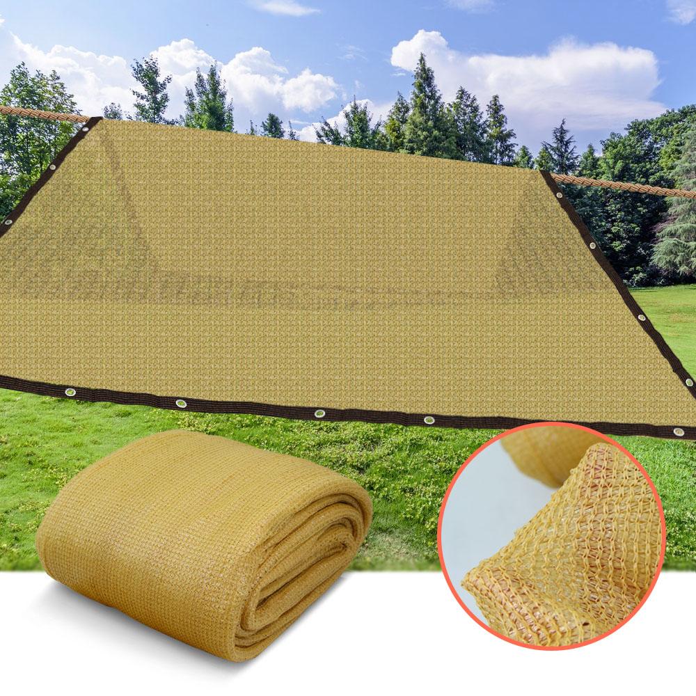 Outdoor Terrace Shading Net 80% Shading Rate HDPE Beige Shadow Mesh for Summer Gazebo Garden Sunscreen Shielding Awning Cloth