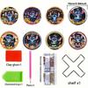 8-piece Set of DIY Diamond Painted Coasters with The Stitch Goblin Series Pattern and Complimentary Cup Holder