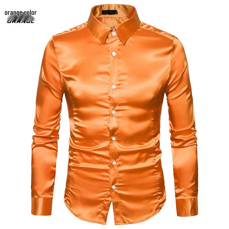 Men's 2023 Autumn Long Sleeve Shiny Casual Fashion Shirt - European Size