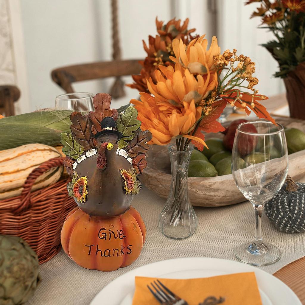 320g Turkey Pumpkin Ornament Thanksgiving Harvest Home Decor Indoor Outdoor Display