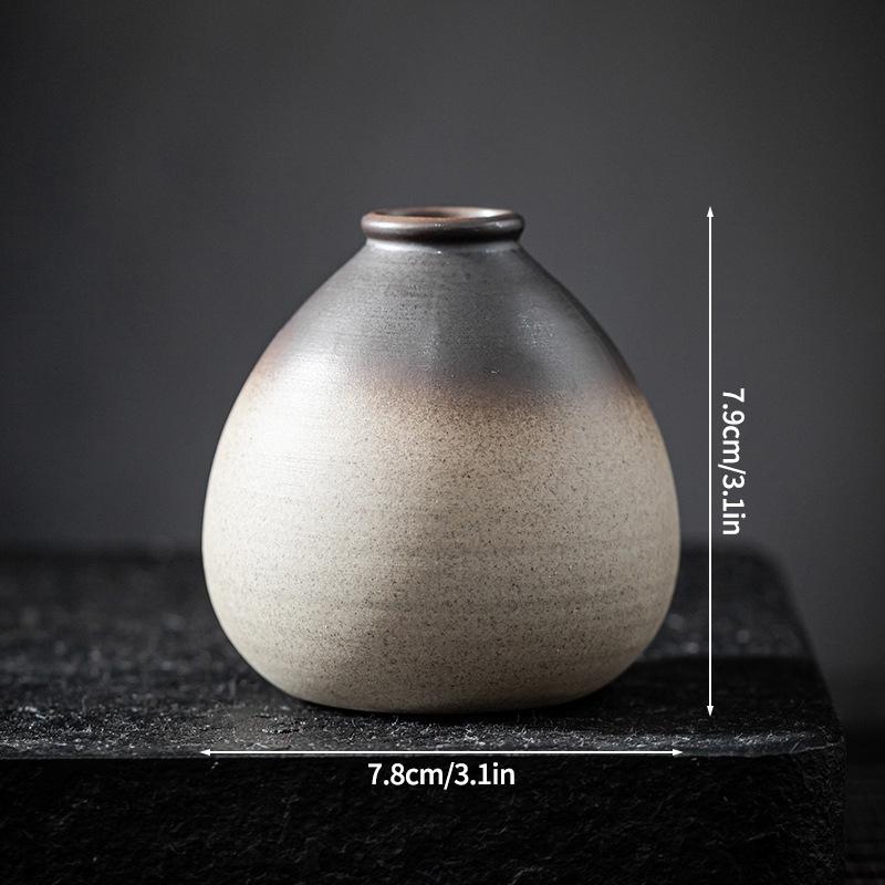 Japanese Ceramic Vase Handmade Retro Flower Vases Simple Mini Bud Vase Wedding Flower Arrangement Living Room Home Decoration