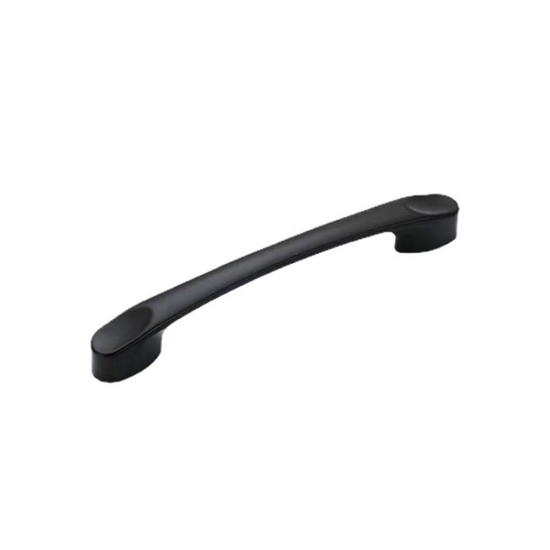 Aluminum Black Cabinet Pull Handle Drawer Wardrobe Door Single Hole Bow Shape Modern Hardware