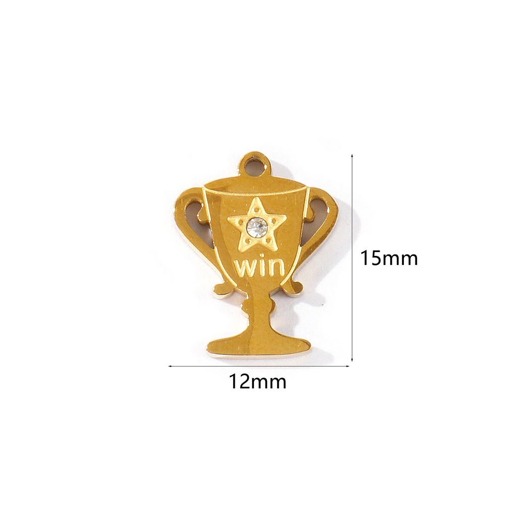 2pcs Stainless Steel Sport Charms 18K Gold Plated Round Football Multicolor Enamel Pendant DIY Necklace Earring Jewelry Findings