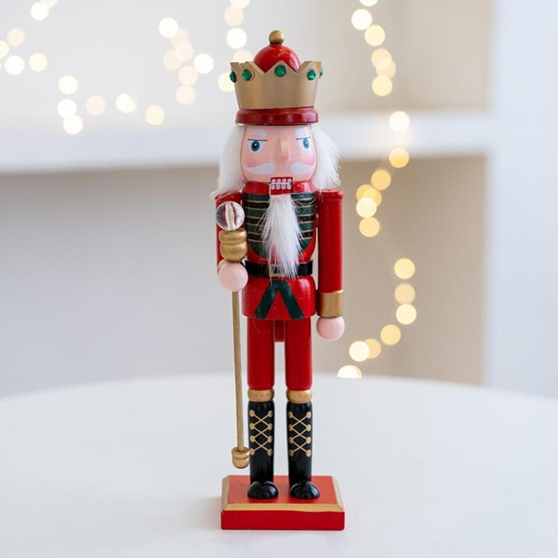 Christmas Nutcrackers Ornament, Wood Christmas Nutcrackers Soldier Figures Standing Decorations for Christmas