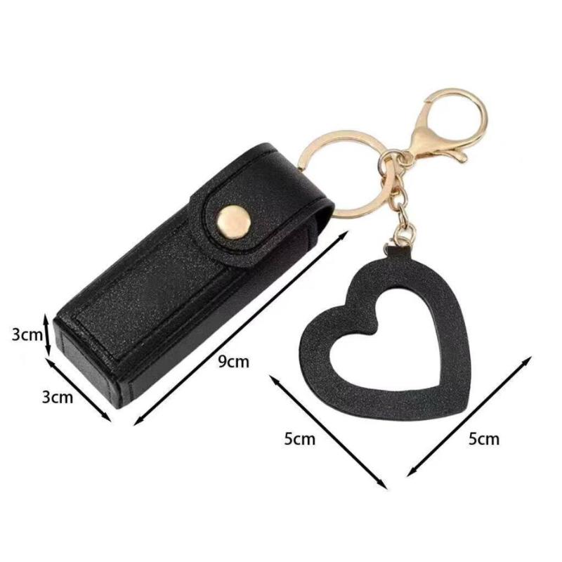 Various Colors Available, Heart-Shaped Mirror Portable Mini Lipstick Bag, Portable Lipstick Bag With Mirror