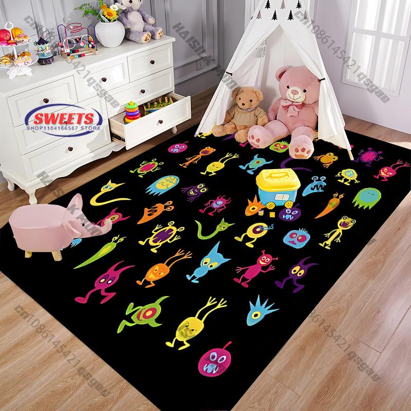 8 Styles Cute Monster Theme Alphabet Carpet New Release! Rug for Living Room Bedroom, Kids Areas,Durable Machines Washable Mat