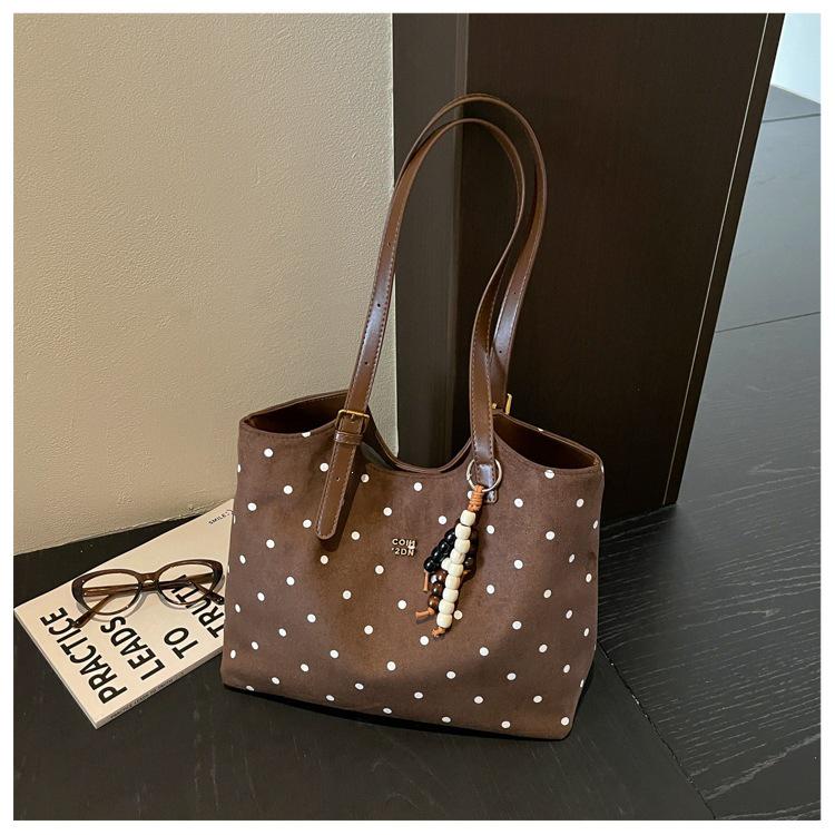 Polka Dot Women's Versatile Tote Bag - Large Capacity Niche Fashion Shoulder & Crossbody Bag