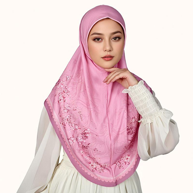 1PC Machine Washable Snap Closure Traditional Islamic Attire Elegant Hijab Gorgeous Muslim Headscarf Ideal Gift Multi-Color