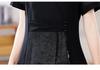 Mother's Plus Size Elegant V-Neck Two-Piece Style Summer Dress - Tummy Concealing, Stylish, Thin, Chinese-Inspired Design