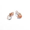 Amber Oval Zircon Dangle Earrings Elegant Gold Plated Jewelry for Women