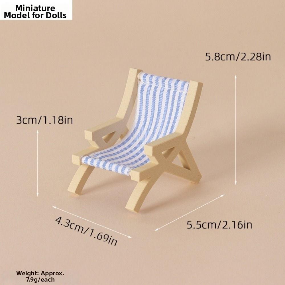 Multicolors Foldable Beach Chair Model Plastic Doll Summer Vacation Chair For OB11 Doll