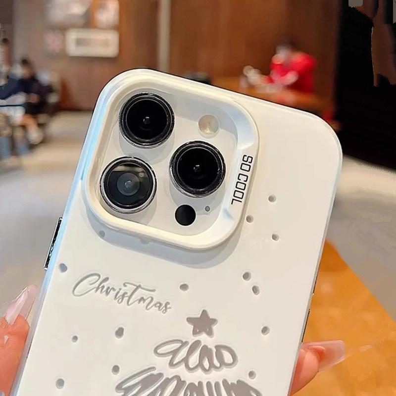 Merry Christmas Tree Snow Deer Fashion For iPhone 16 15 14 13 12 11 Pro XR XS Max 7 8 Plus Anti-Drop Phone Shockproof Y2k Cover