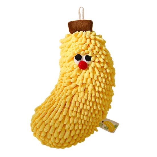 Cute Fruit Hand Towel Fuzzy Strawberry Banana Towel Absorbent Chenille Soft Puff Towel with Hanging Loop