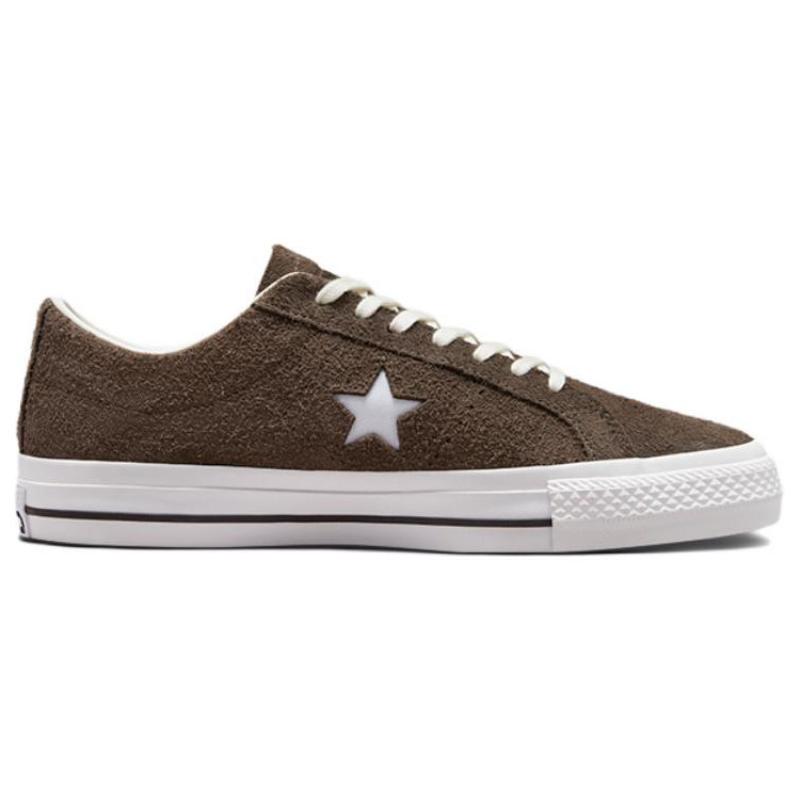 Converse One Star Pro Pro Non-Slip and Abrasion Resistant Low-Top Board Shoes Unisex Brown and White