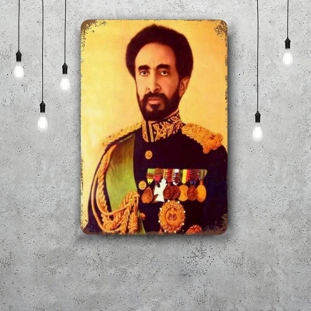 selassie Vintage Metal Tin Signs Posters Decor Retro Metal Plaque Wall Art Decor for Garage Bar