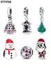 Copper Plated Original Charms Santa Claus Snowman Beads Fit Bracelet Women'S Jewelry Gift
