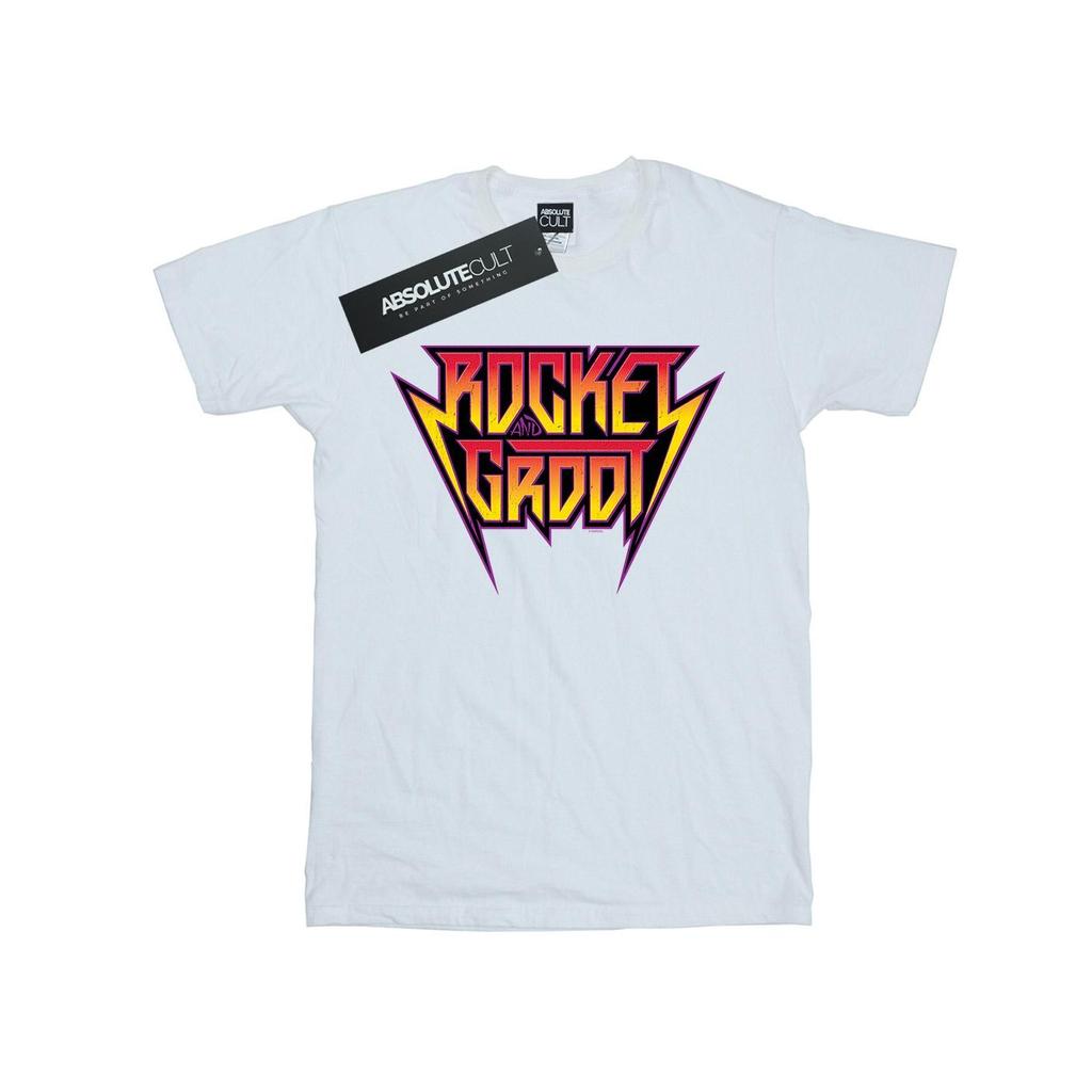 Marvel Herren Guardians Of The Galaxy Vol. 2 Rocket und Groot Metall-Logo T-Shirt