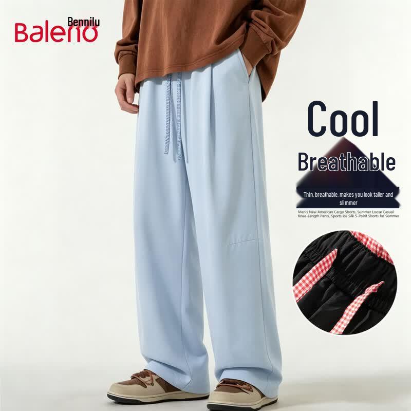 Baleno American Style Plaid Color Block Casual Pants 2XL