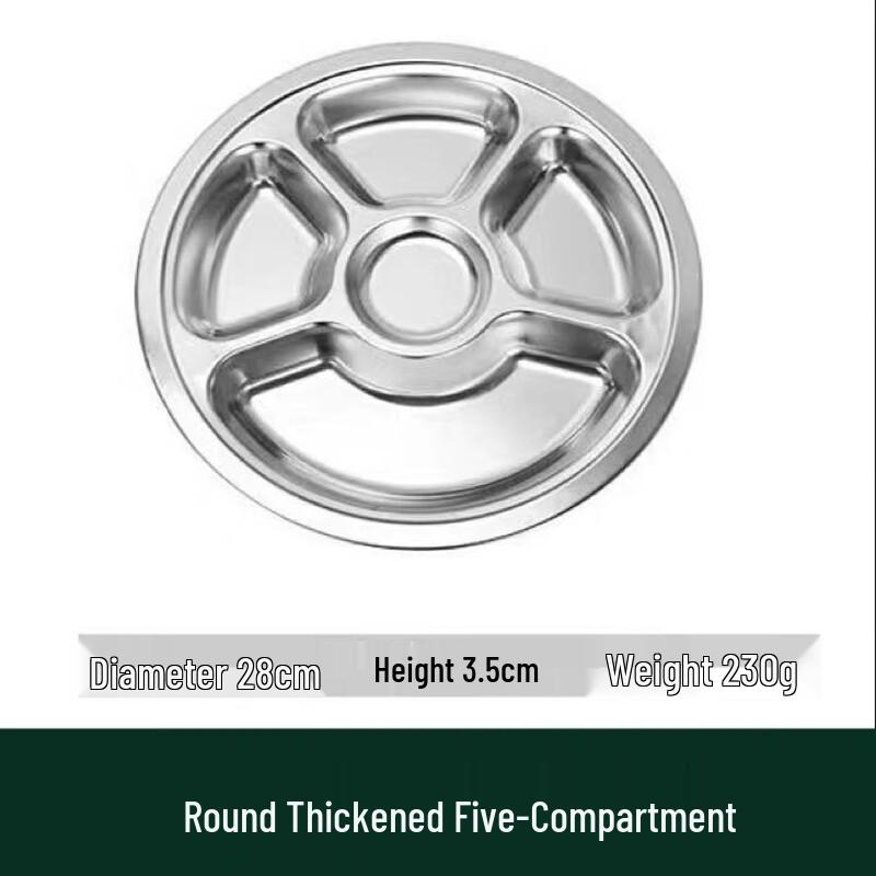 EFULLOT 304 Stainless Steel Divided Meal Plate