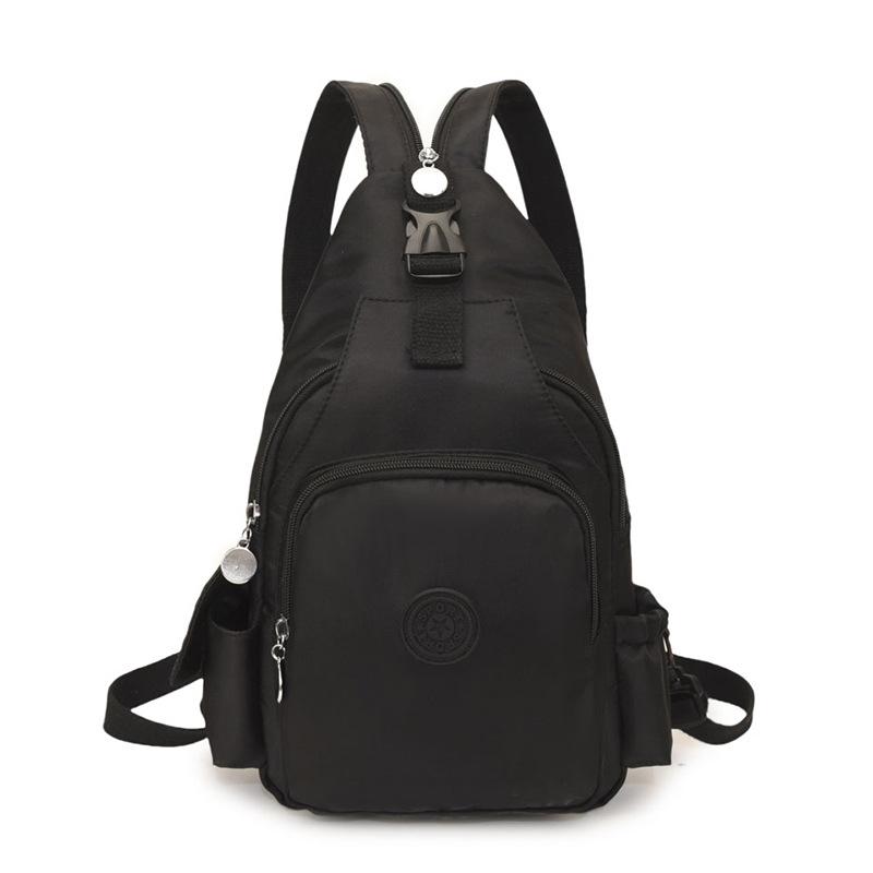

Женский летний рюкзак, водонепроницаемая нейлоновая нагрудная сумка, новая женская сумка, сумка для мамы, спортивный небольшой дорожный рюкзак на одно плечо с перекрестной спинкой чёрный