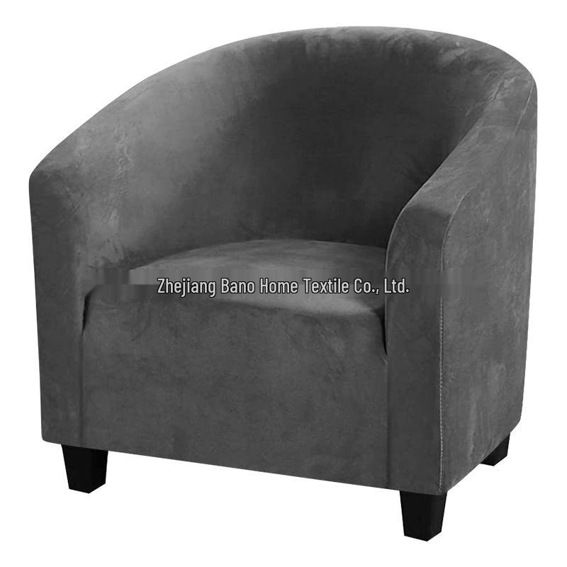 Single Seat Stretch Velvet Sofa Cover - Silver Fox