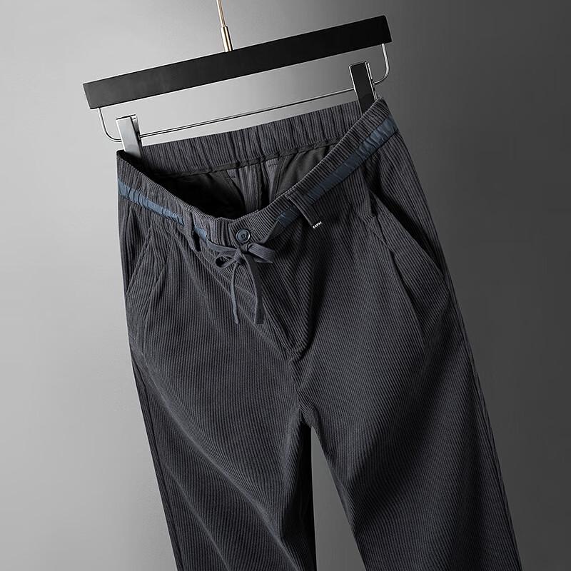 FAPAI Men's Imitation Corduroy Straight Casual Pants