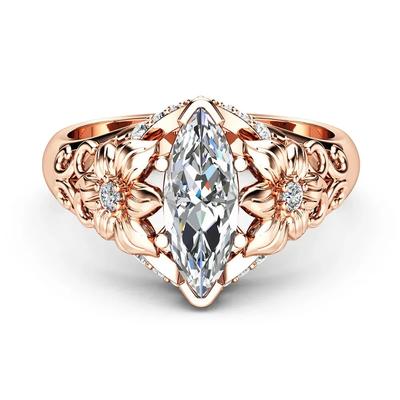 Klassieke Solitaire Ring met Marquise Vorm Zirconia Klauwzetting Cocktailfeest Ringen voor Vrouwen Meisjes Maat 6-10