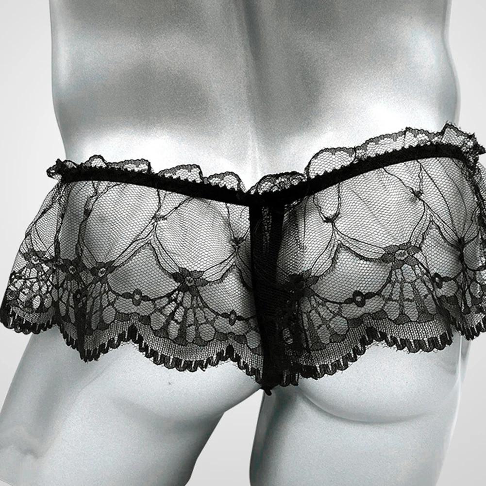 Breathable Low Waist Panties Underwear G-String Solid Pattern Elastic High Stretch Sissy Gay Underwear  Mens Underwear Briefs