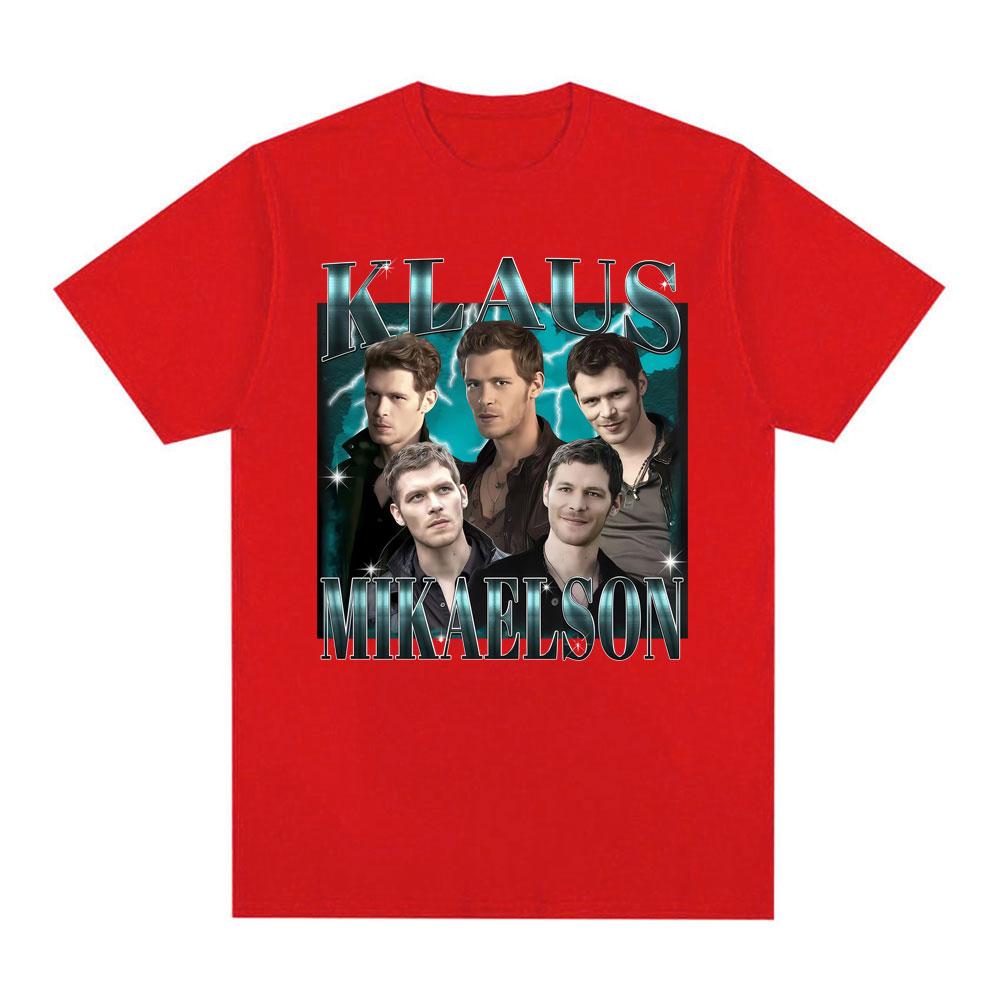 Limited Vintage Klaus Mikaelson Merch Tshirts Unisex Women Clothing Fashion Short Sleeves T Shirts Cotton Casual Oversized Tshirt