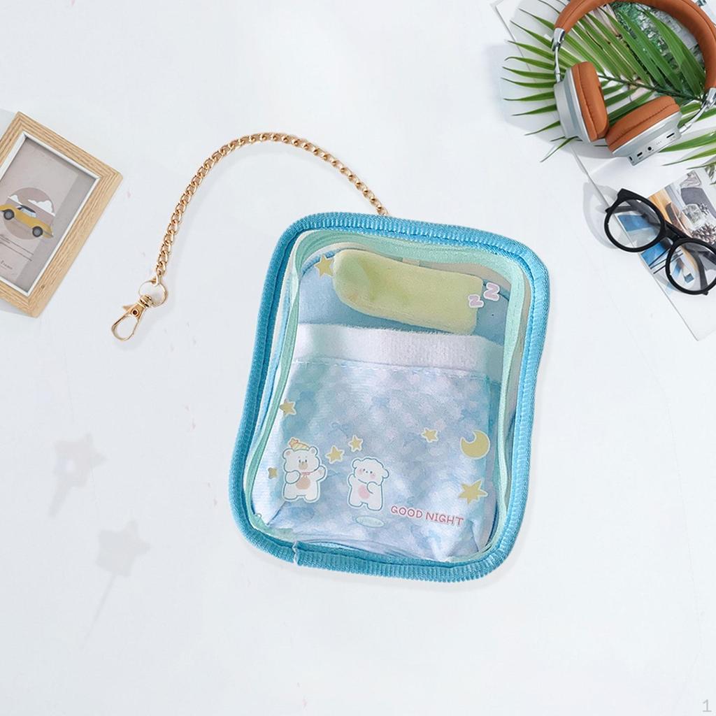 Clear Figure Display Bag PVC Waterproof Doll Storage for Lipstick Cards Keys