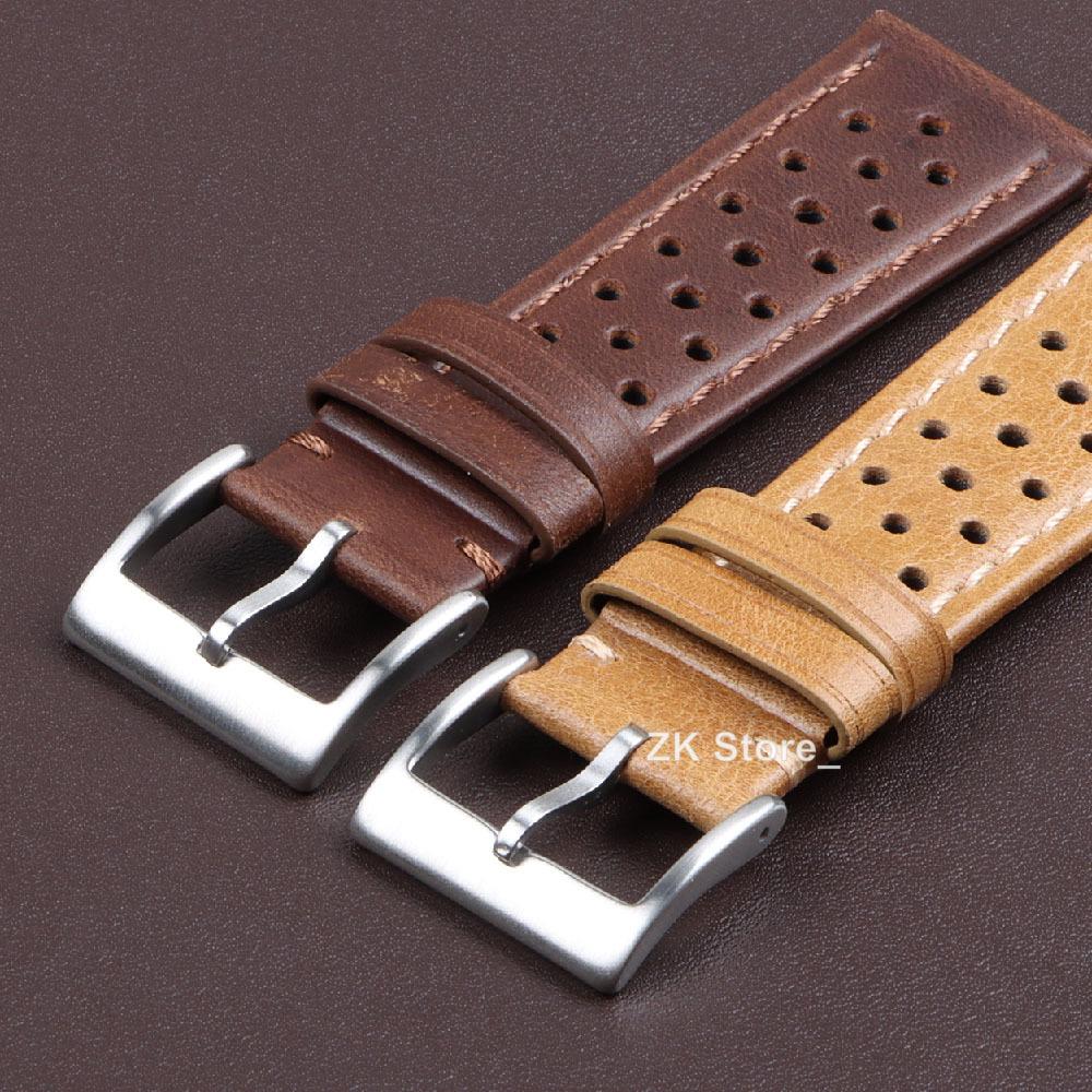 Echtes Rindslederarmband 18mm 20mm 22mm Retro Weich Atmungsaktiv Armband für Seiko für Samsung Galaxy Watch 6 5 4 Armband