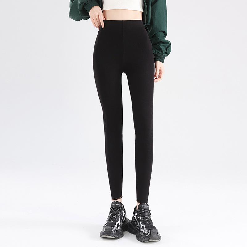 Women's Fleece-Lined Velvet Leggings - Autumn/Winter 2025 Style, Warm & Thick for Outdoors & Leisure