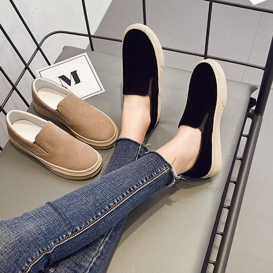 Fashion 2cm Leather Vulcanized Shoes Women Spring Autumn New Fashion Women's Shoes Anti Slip Lightweight Retro Loafers Women Sneakers