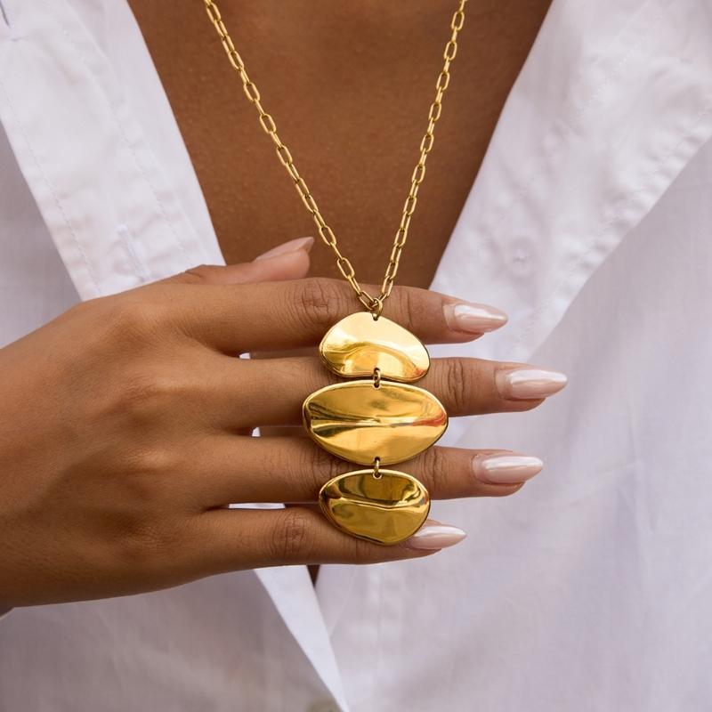 Modern Geometric Drop Necklace Versatile Jewelry Accessory For Casual Office Evening Event And Special Occasions