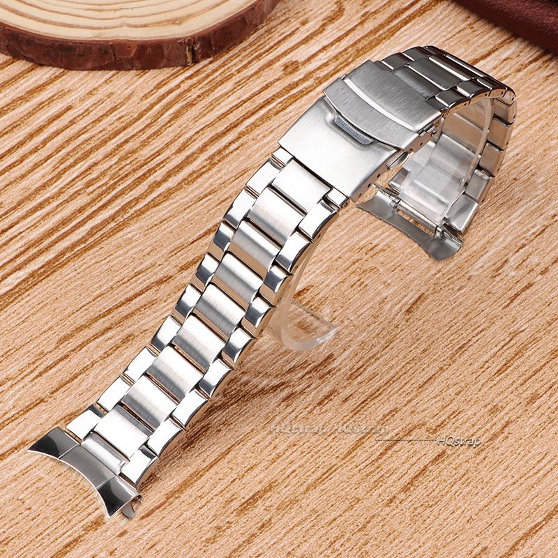 

22mm Stainless Steel Solid Watch Strap Arc/Straight End Steel Bracelet Folding Buckle Universal Replacement Watch Band for Rolex 22mm&no logo