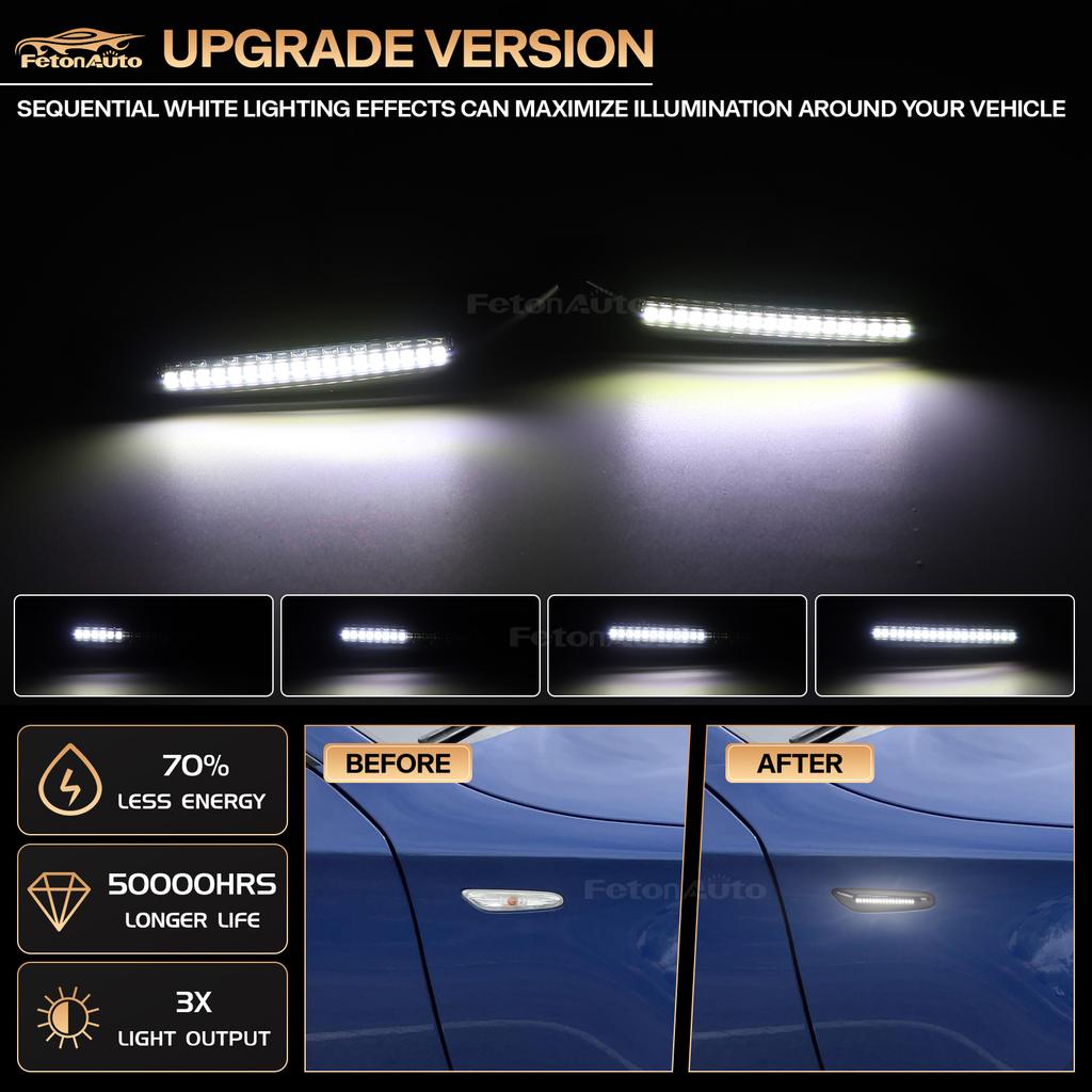 2 Pcs Dynamic Flasher Turn Signal Side Marker Lights Running Water For BMW E90 E91 E92 E93 E60 E87 E82 E61 E46 LED LightsTurn Signal 2