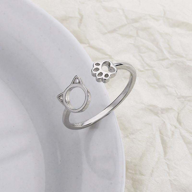 Cat Claw Charming Ring Delicate And Alluring Cute And Sweet Copper Material Adjustable Opening Design Animalzodiac