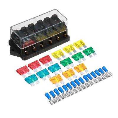 6 Way Fuse Box Circuit Standard Auto Blade Block Holder For Car Boat DC 12V-24V