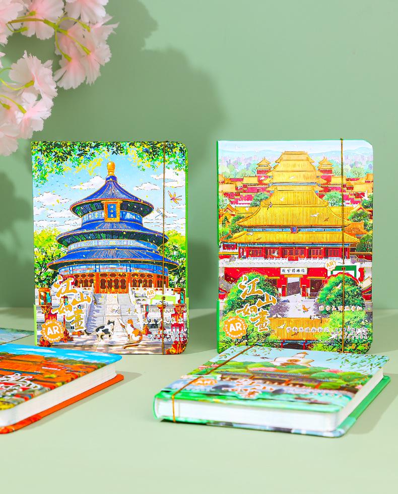 Forbidden City & Summer Palace Journal Set with Temple of Heaven Sand Magnets - Chinese Souvenir Gift