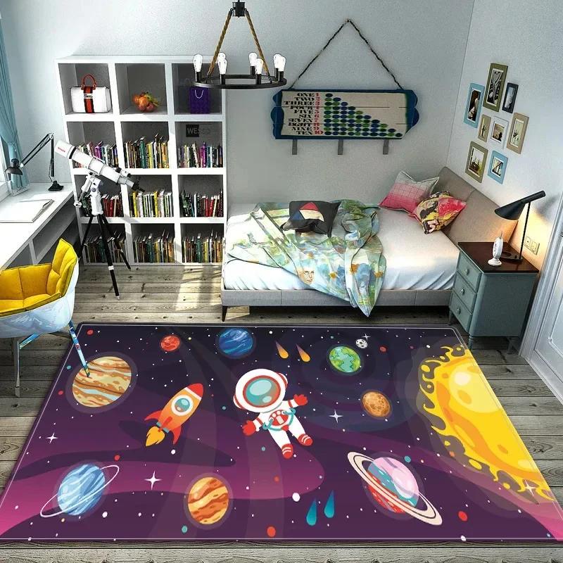 

Cartoon Space Astronaut Carpet Galaxy Universe Rug Planet Rocket Kids Bedroom Decor Floor Mat Home Bathroom-Toilet Mats Doormat 40x60cm