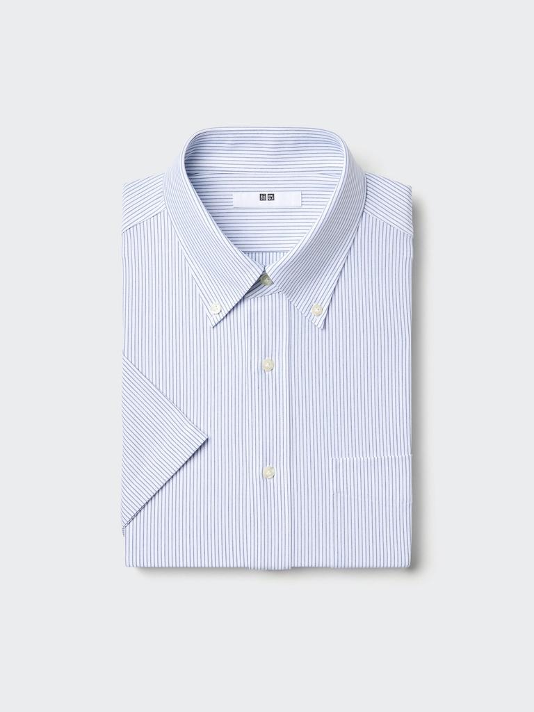Uniqlo Japan Dry Non Iron Jersey Shirt Button Down Striped