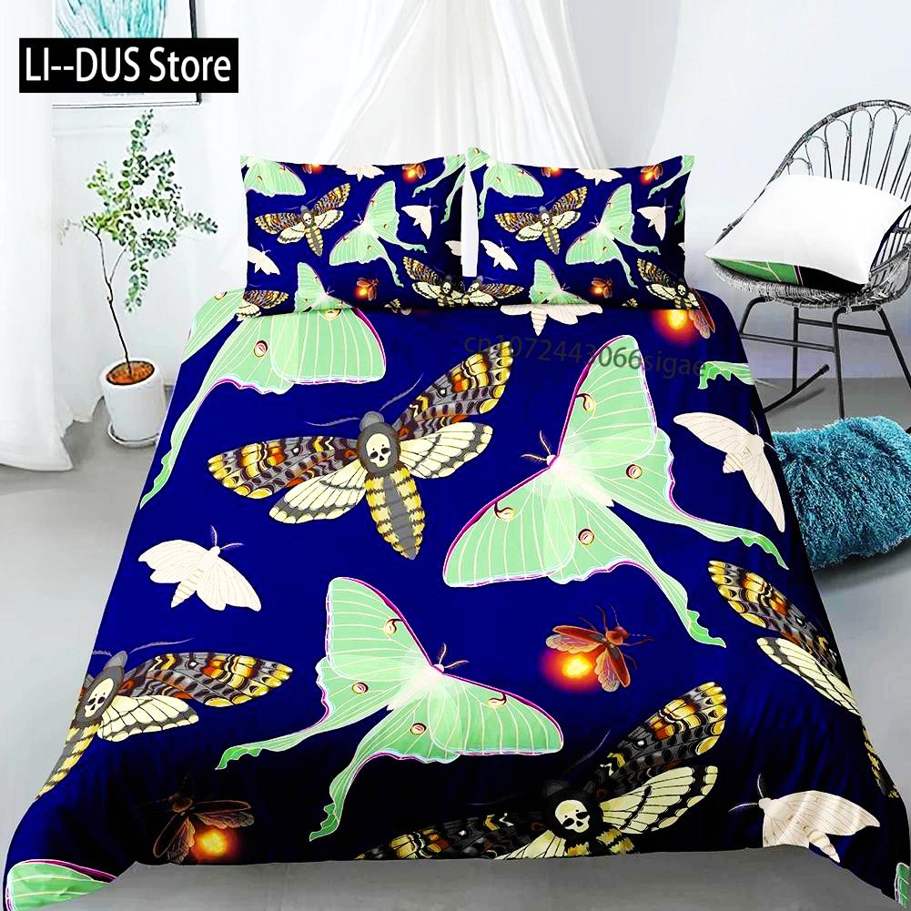 

Comforter Butterfly Bedding Set For Boys Watercolor Butterfly Fantasy Floral Animal Polyester King Queen Comforter (quilt)-EU Single(135*200cm)3pcs