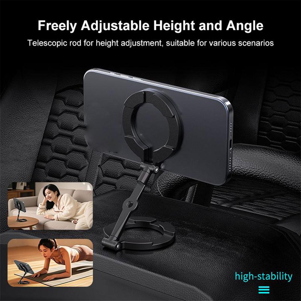 Dual Magnetic Phone Stand with 1 4  Screw Hole Foldable Portable Smartphone Holder