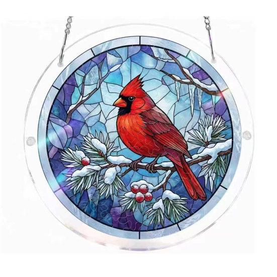 Acrylic Puzzle Suncatcher Decoration Stained Glass Door Window Hanging Ornament E