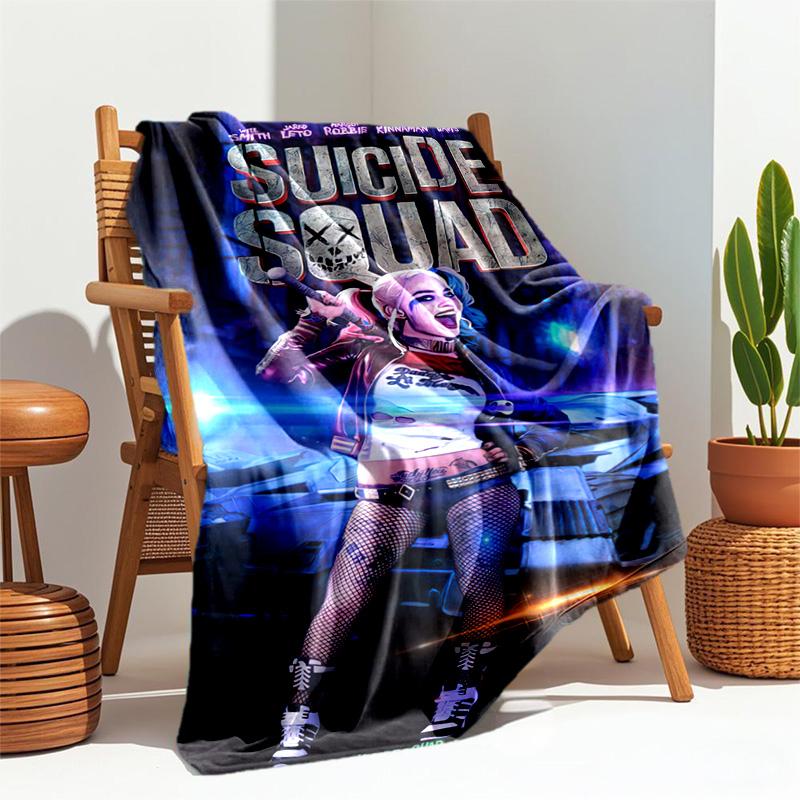 Suicide Squad Blanket Suitable All Seasons Soft Comfortable Sofa Office Home Blanket Holiday Birthday Gift Blanket Home Decor Camping Trip Sheet