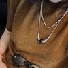 Mr. Ma, Zhang Yueer, The Same Black Agate Long Crescent Moon Necklace, Cold Wind Irregular U-Shaped Personalized Sweater Chain For Women