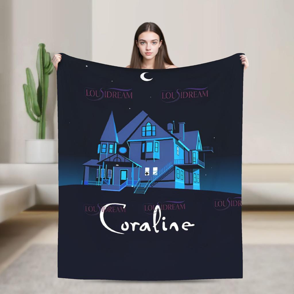Coraline Artwork Creepy Mother Blankets Fleece Decoration  Multi-function Soft Throw Blanket for Bed Office Rug Piece