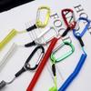 Fishing Tackle Coiled Tether Spring Fishing Lanyard 35cm Retractable Safety Lanyard with Metal Clip for Plier Heavy Duty